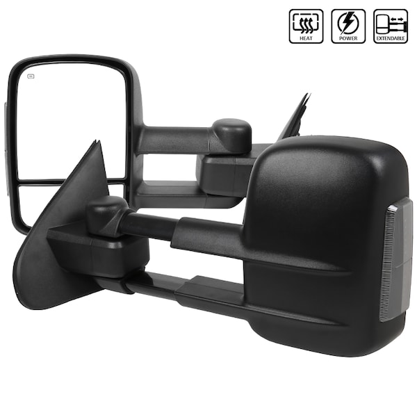 Spec-D Tuning 14-18 Chevrolet Silverado Towing Mirrors, RMX-SIV14GLEDH-P-FS RMX-SIV14GLEDH-P-FS - main